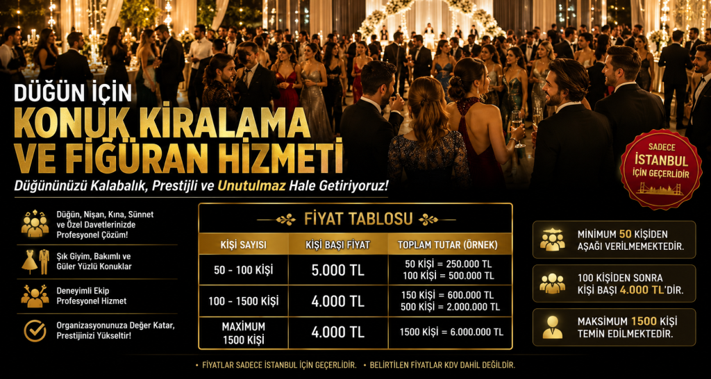 Düğün Konuk Misafir & Figüran Kiralama Hizmeti